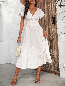 V*Y様 OAF/OF ALL FORM/WAIST CUT ZIP MAXI EsEiCo Womens Summer Beach Tie Front Deep V Neck Cutout